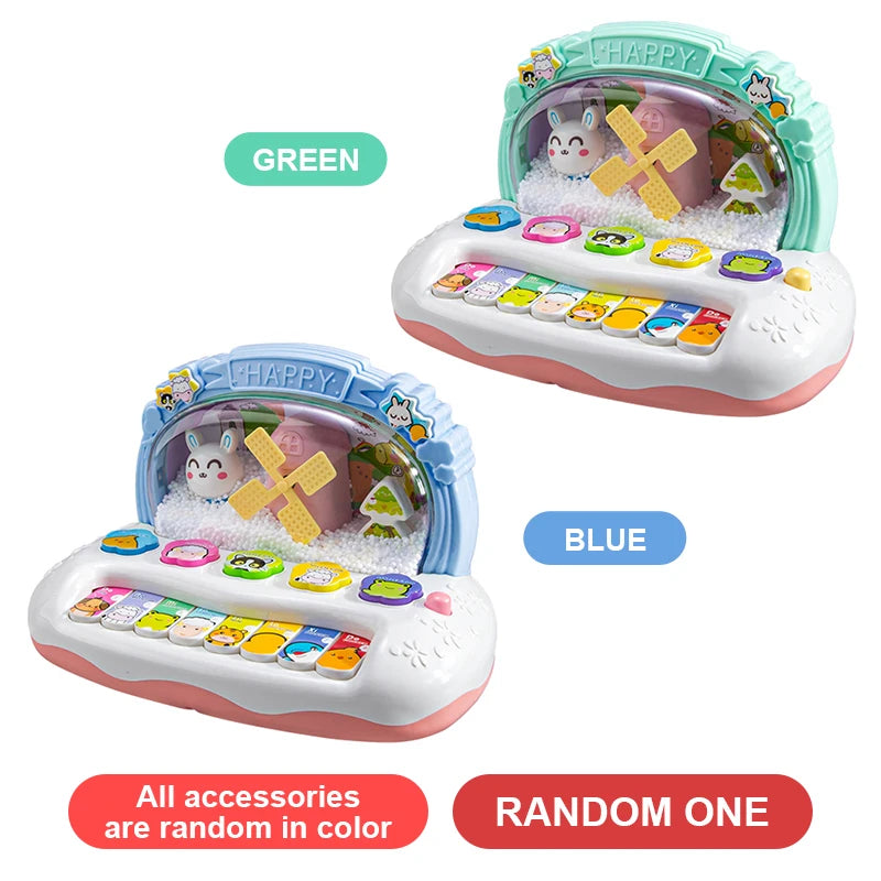 Electronic Piano Keys Snowfiake Cartoon Musical Instrument Toys Sounds Lights Children Educational Game Kids Toys Christmas Gift