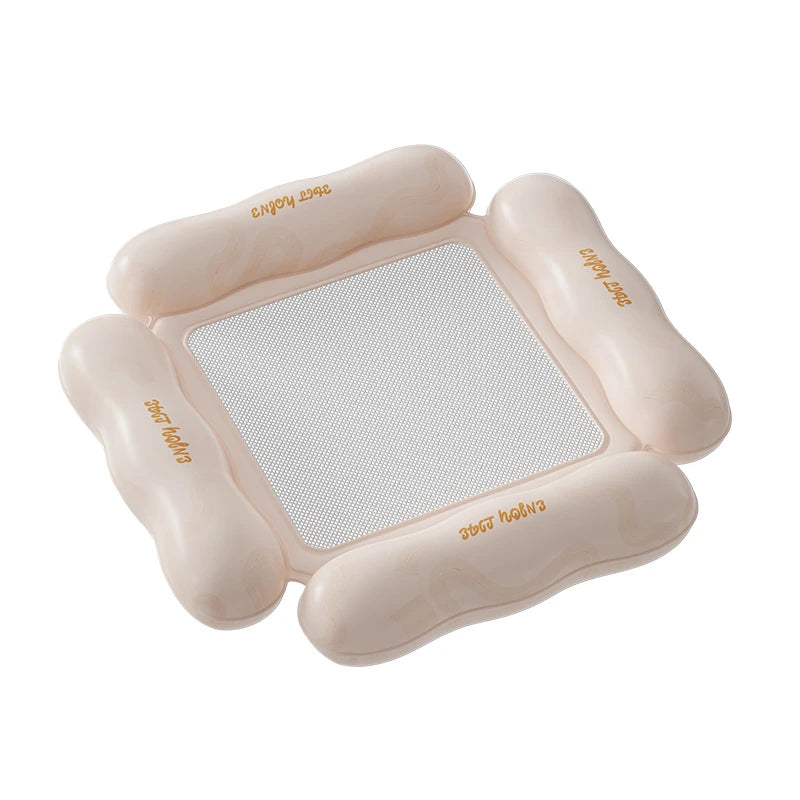 1 Pc 4 Tubes of Inflatable Kids Pool Float with Mesh Bottom Water Lounge Raft Portable Swimming Float Bed for Summer Beach Pool