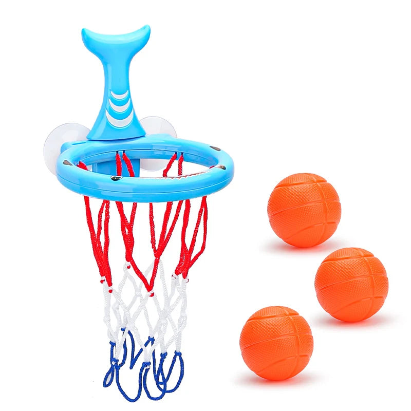 Baby Bath Toy Children Water Play Toys Set Bathroom Bathtub Suction Cup Shooting Basketball Hoop with 3 Balls Bath Toys for Kids