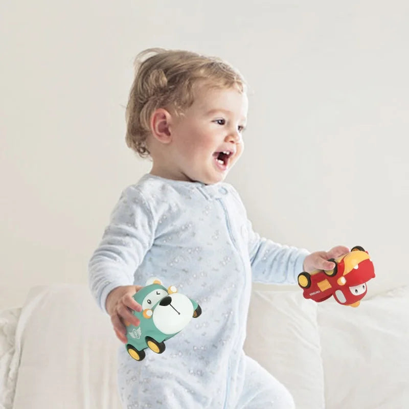 Baby Car Toys Press Gear Car Children's Toy Car Cute Pull Back Inertial Car Toy for Toddler Puzzle Animals Car Gift for Children