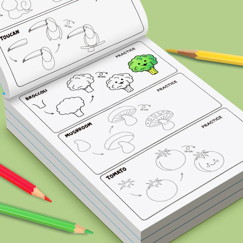 How To Draw Everything Book for Kids - Step-by-Step Drawing Tutorial with 300+ Illustrations, Learn To Sketch for 3-8 Years Old
