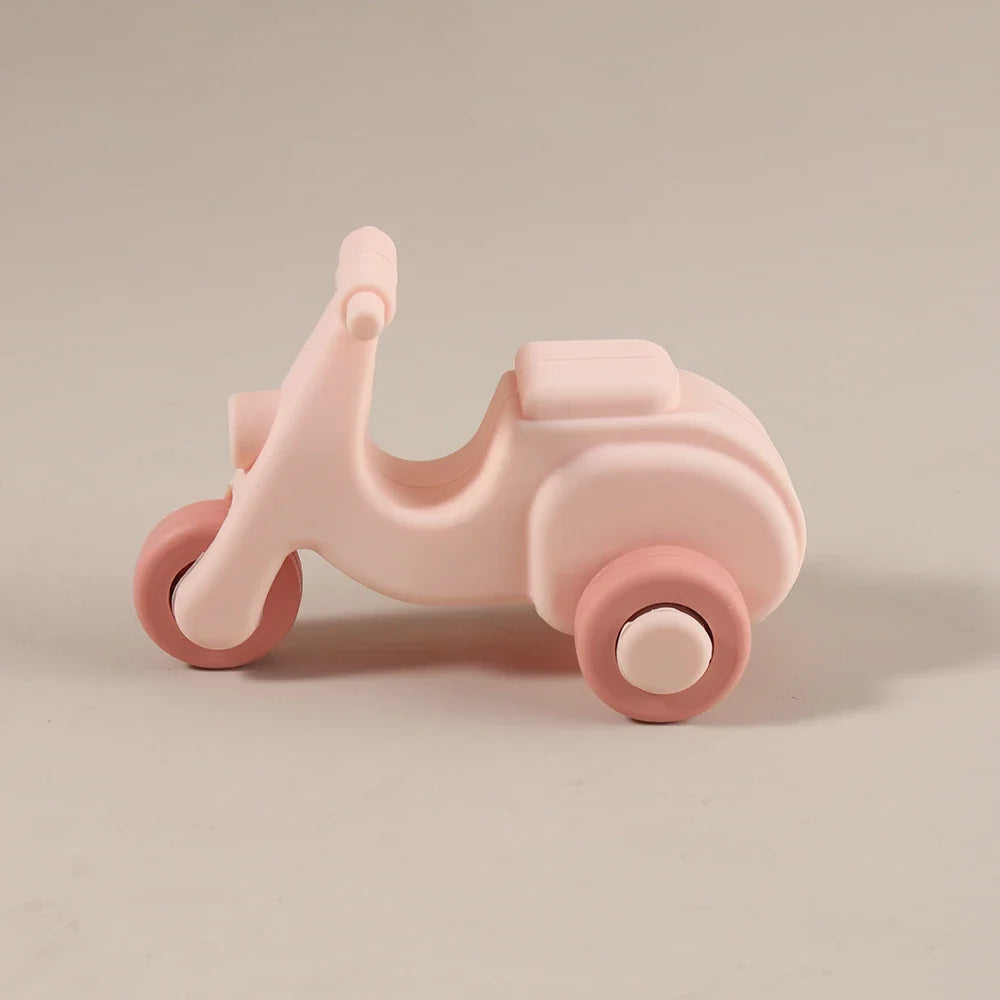 Personalized Baby Teether Silicone Car Truck Toy Motorbike Airplane Teething Toy Infant Montessori Educational Toy