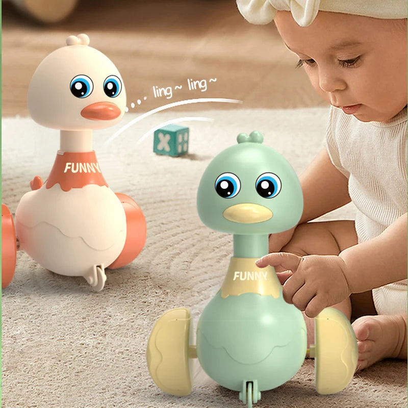 Baby Toy Cartoon Swing Duck Toy Press Vehicles Glide Animal Inertia Pull Back Cars Early Educational Crawling Toy Toddlers Gifts