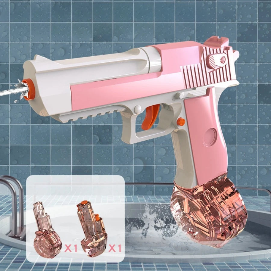 Linkage rehearsal: children's pressing, continuous firing, water gun toys, desert eagles, water play, water games, beach games