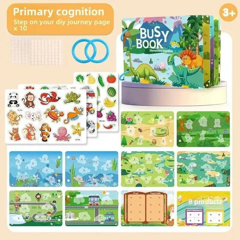 Montessori Busy Book My First Quiet Book Paste Early Learning Education Toy Children Toy Matching Game for Baby 3 4 5 Years