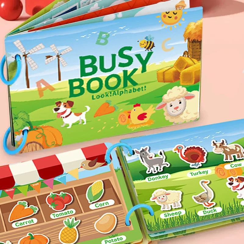 1Set Puzzle DIY Quiet Book Busy Book Animal Number Letter QuietBook Montessori Interactive Preschool Enlightenment Card Book ZYF