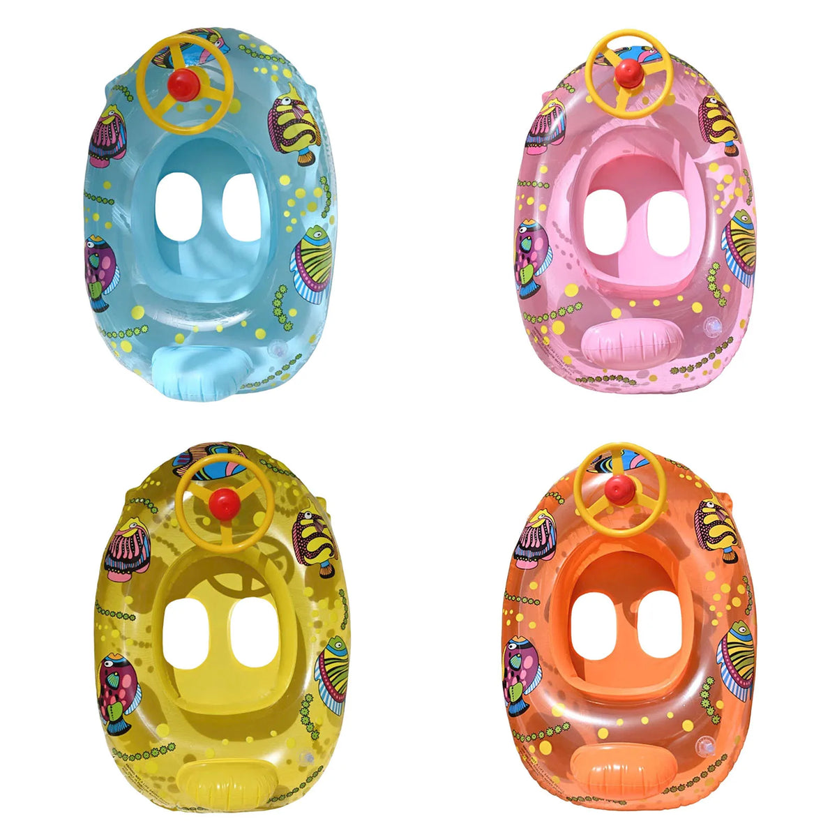 Baby Pool Float with Canopy Summer Steering Wheel Swim Ring Car PVC Inflatable Toys Infants Float Seat Boat for Kids Toddlers
