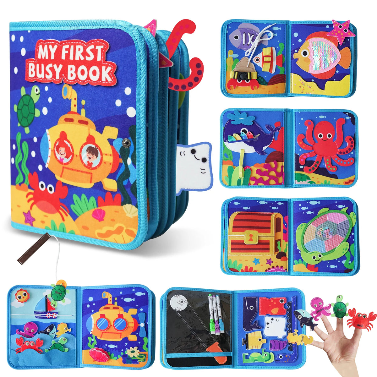Busy Book Is Suitable for Travel Toys for Children Aged 1-3, Montessori Busy Board, and Birthday Gifts for Boys and Girls