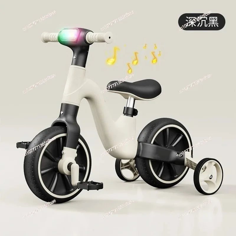 Kids Multifunctional Tricycle, Balance Car with Music Light, Baby Walker Sliding Bike, Children Foot Pedal Learning Bike