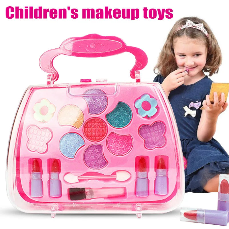 Princess Toys Girl Makeup Tools Set Suitcase Cosmetic Pretend Play Kit Kids Gift 1 Set Suitcase Plastic Eco-friendly Easy To Use
