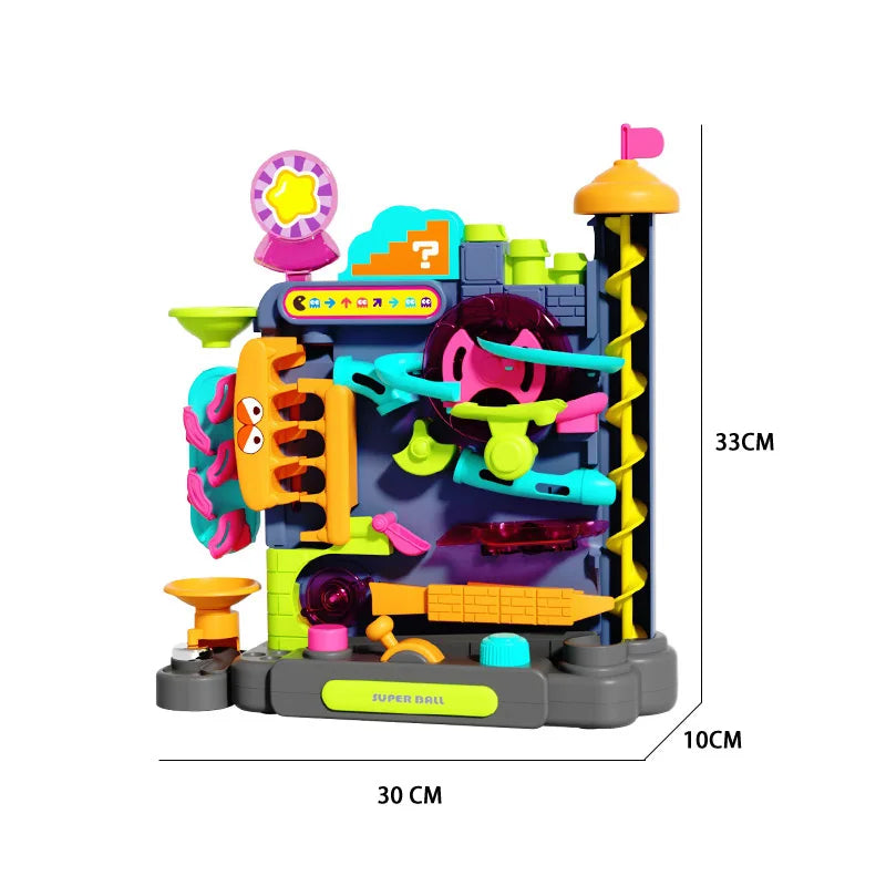 Educational Montessori Toy Multi-Layer Track Adventure Game Rail Rolling Ball Model Interactive Brain for Children Kids