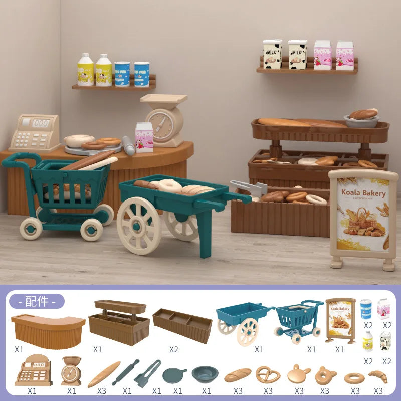 Original Toys Miniature Items Furniture Family Toys Dollhouse LivingRoom Bathroom Kitchen Set Pretend Creative Ideas Kids Toys