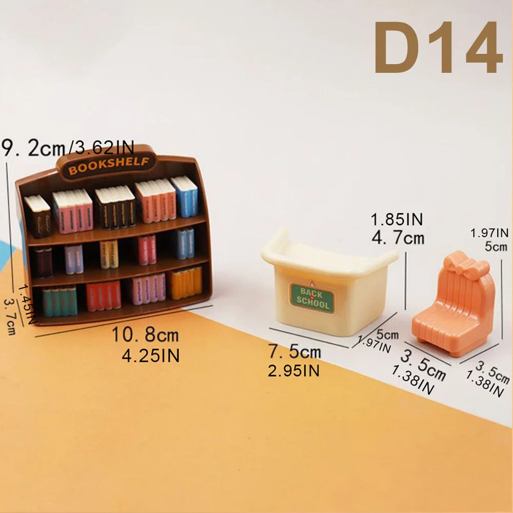 1:12 Miniature Furniture Forest Family Kitchen Toy Dining Table Dollhouse Accessories Bathroom Pretend Play For Girl Gifts Toys