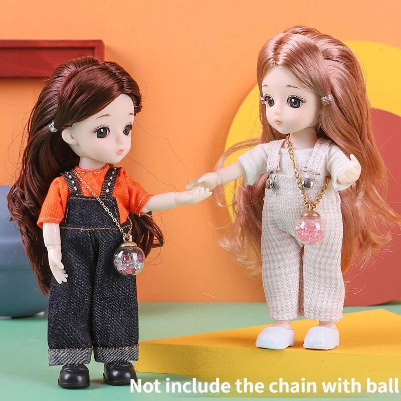 Doll For Girl Toy BJD Mini Doll 13 Movable Joint Baby 3D Big Eyes Beautiful DIY Toy Doll With Clothes Dress Up 1/12 Fashion Doll