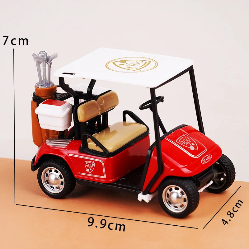 1:12 Kids Car Model Play Toys Dollhouse Miniature Golf Cart Model Alloy Pull-back Car Doll House Accessories