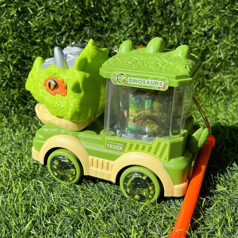 Dinosaur Spray Electric Car Toy with Light Sound Dinosaur Model Triceratops Tyrannosaurus Rex Interactive Kid Boy Truck Toy Gift