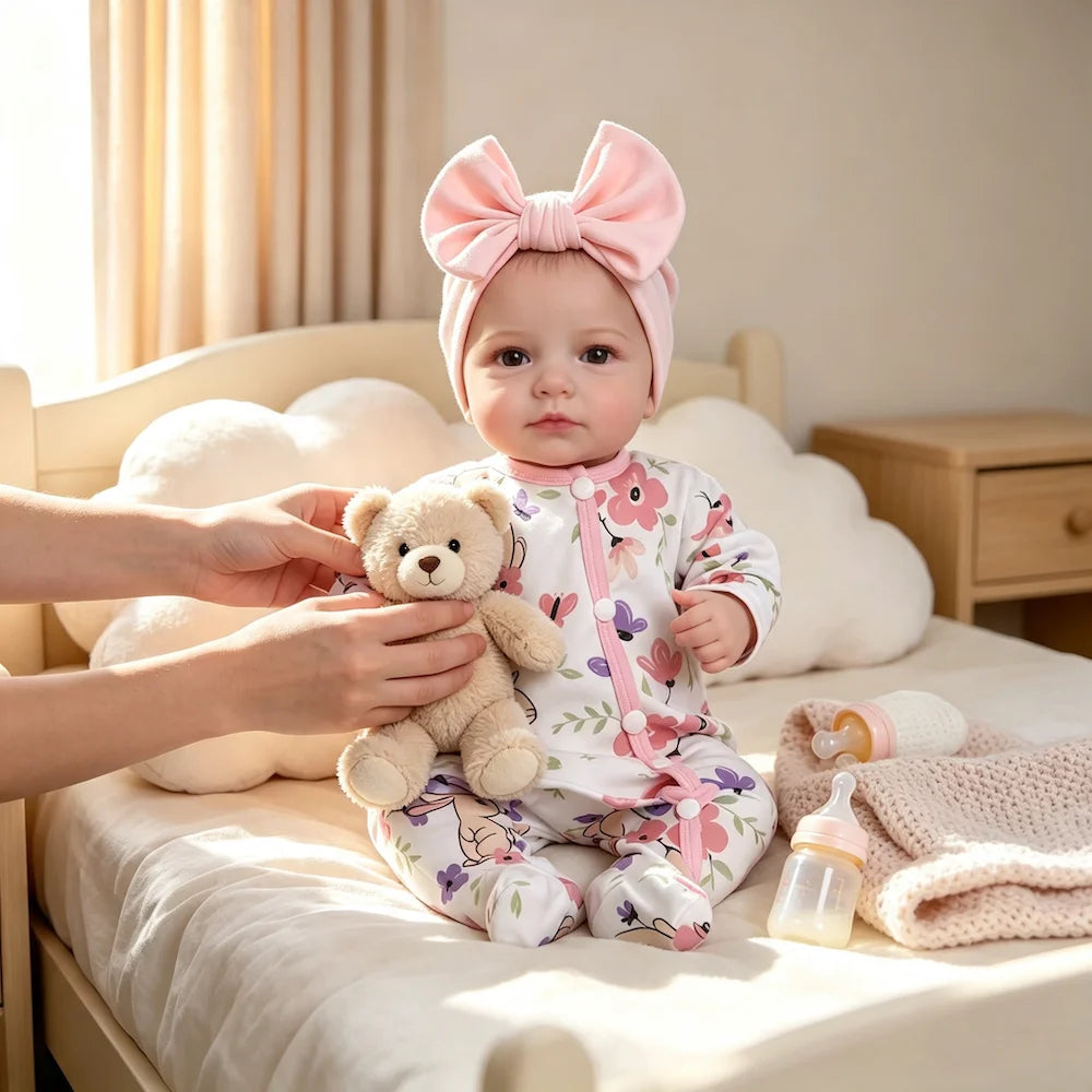 2 Options 20 Inch LouLou Open Blue Eyes Reborn Baby Dolls Realistic Newborn Baby Doll For Pretend Play & Collection Gift