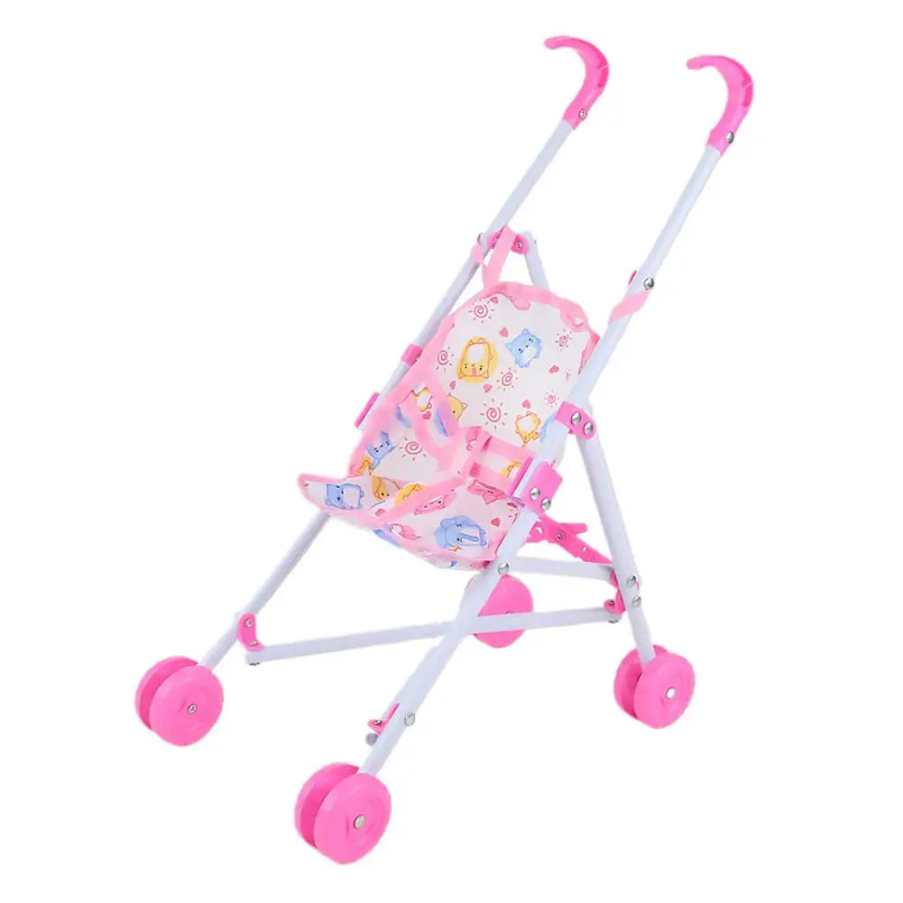 Trendy Interactive Dolls Pram Play Toys Plastic Doll Handcart Stable Baby Stroller for Boys Girls Babies Baby Doll Stroller Toy