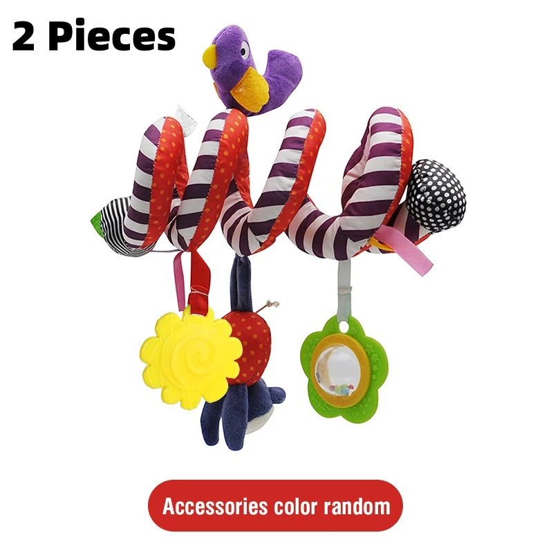 Car Seat Toys Infant Plush Hanging Toys for Babies 0 3 6 12 Months Stroller Crib Mobile Rattles Bed Winding Plush Baby Toy Gift