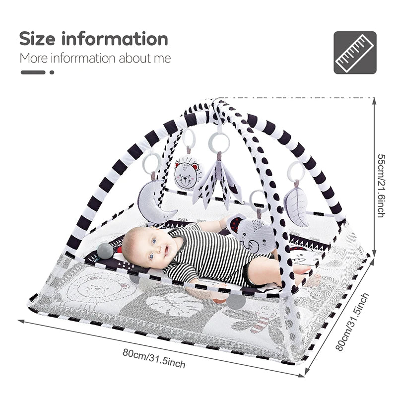 Baby Play Gym Play Mat Children Play Mat Rack Newborn Baby Activity Gym Mat 0-36 Months Tummy Time Crawling Game Blanket Toys