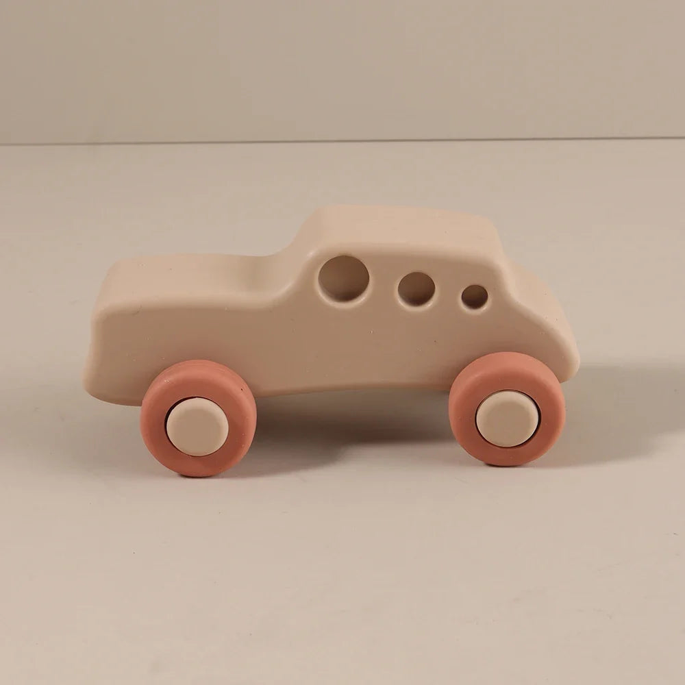 Personalized Baby Teether Silicone Car Truck Toy Motorbike Airplane Teething Toy Infant Montessori Educational Toy