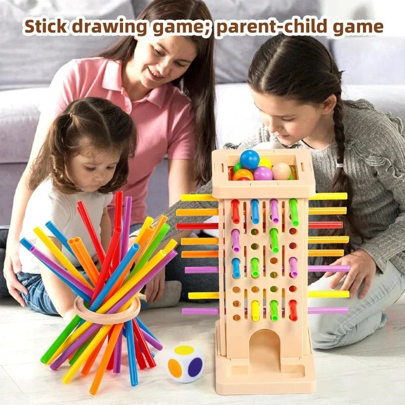 Montessori Stick Pulling Game - Colorful Fine Motor Skills Toy, Parent-Child Interactive Educational Toy
