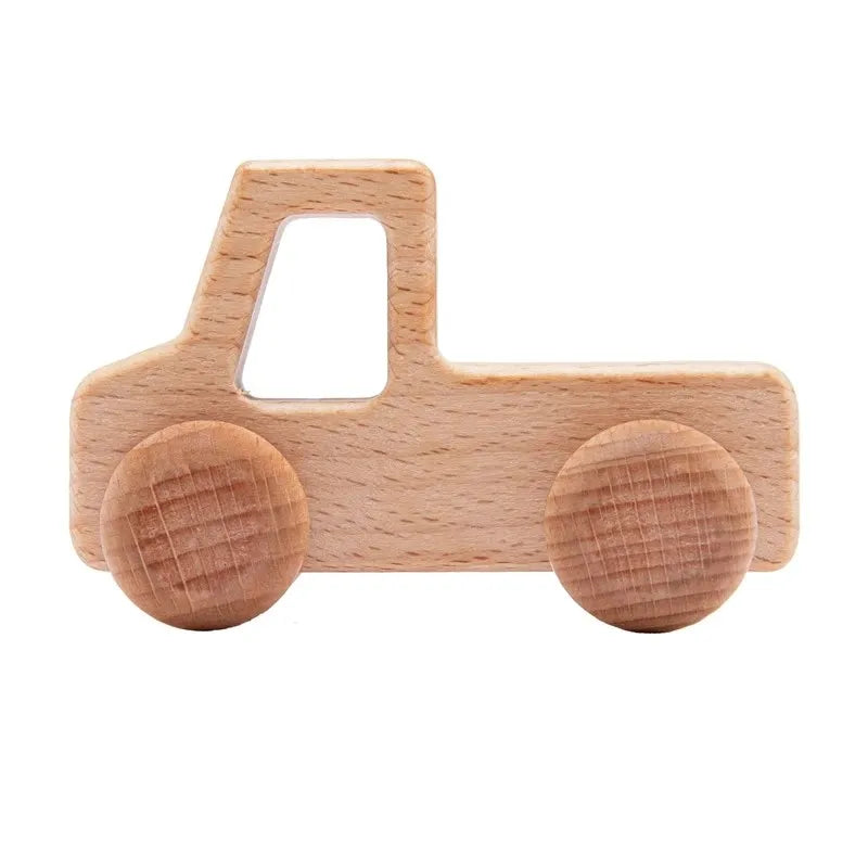 Baby Wooden Baby Toys NO Bpa  Cartoon Car Bus Montessori Toys Hand-pushed Wooden Handmade Carts Baby Room Decoration Baby Gift