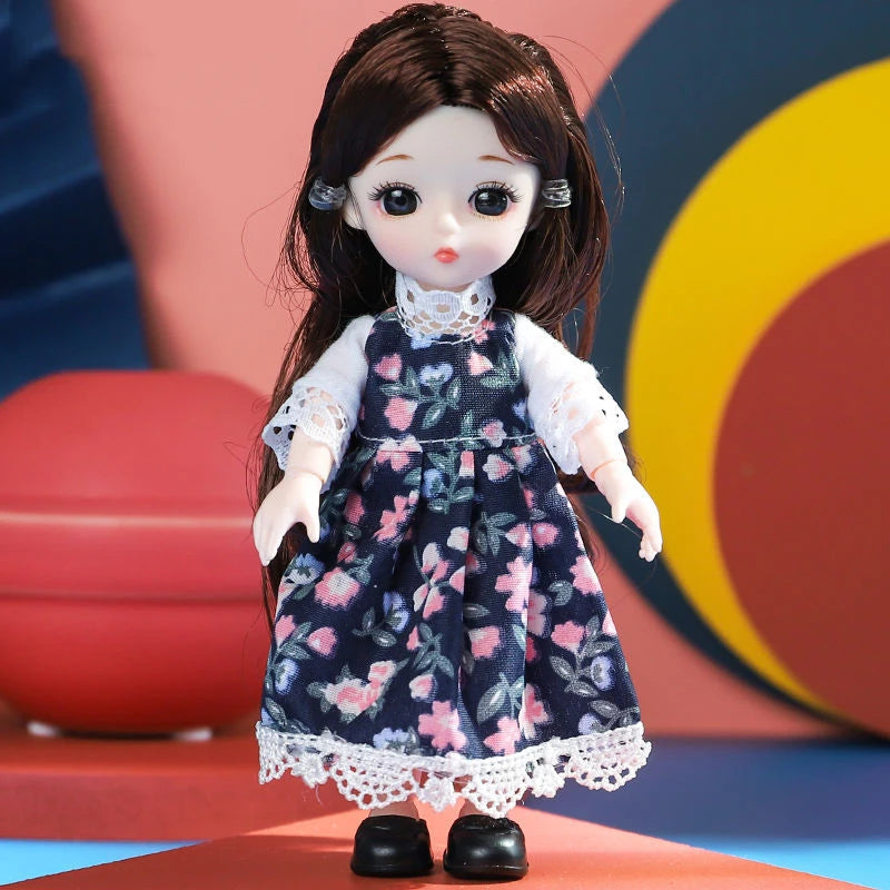 Doll For Girl Toy BJD Mini Doll 13 Movable Joint Baby 3D Big Eyes Beautiful DIY Toy Doll With Clothes Dress Up 1/12 Fashion Doll