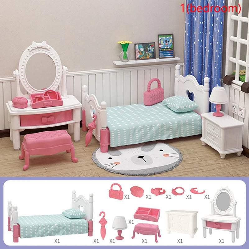 1 Set Dollhouse Furniture Miniature Toy For Dolls Kids Children House Play Toy Mini Furniture Doll Toys Boys Girls Gifts