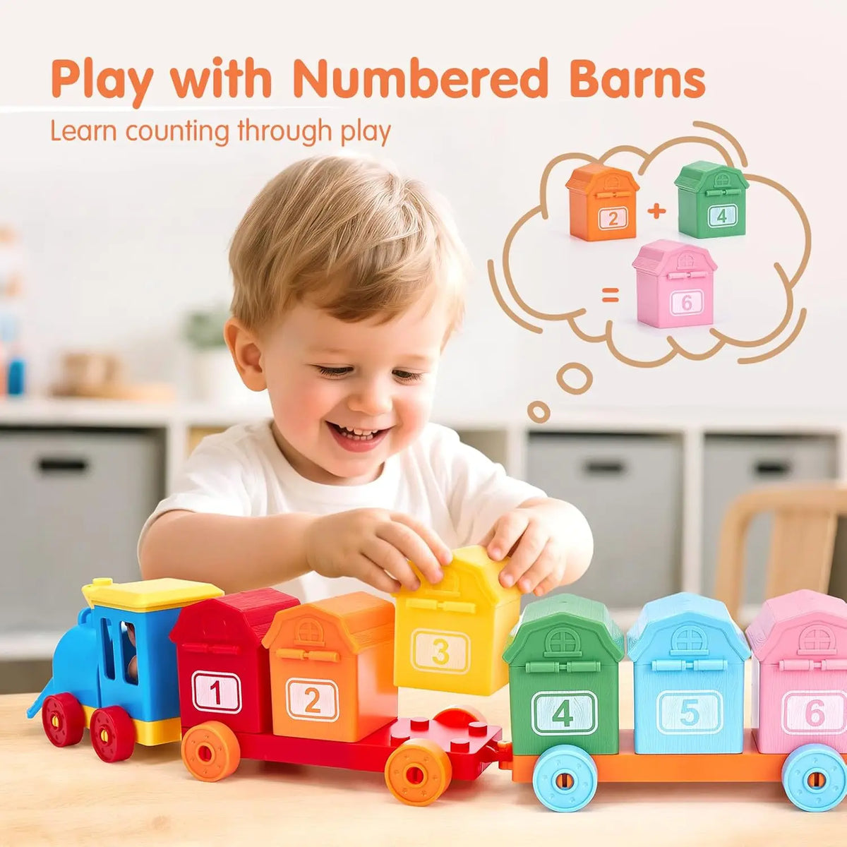 Montessori Train Toy Set Toddler Early Educational Learning Toys Counting Sorting Toys Fine Motor Finger Puppets Games For Kid