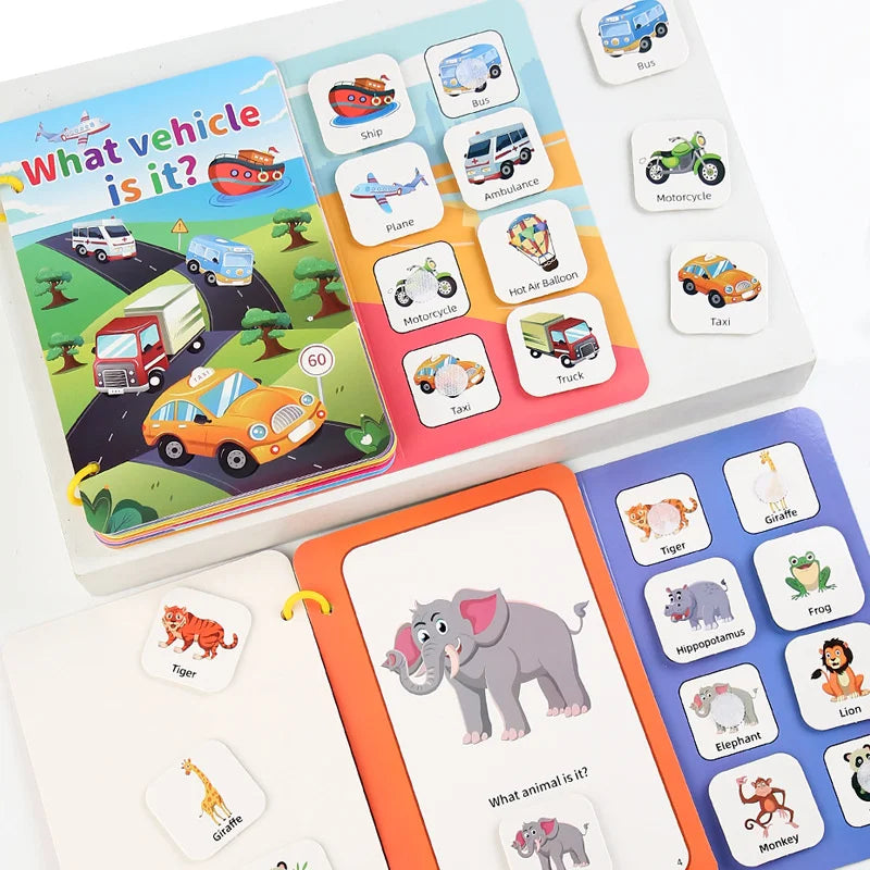 Montessori Baby Busy Book My First Quiet Book Paste Early Learning Education Toy Children Toy Matching Game for Babies 2 3 Year