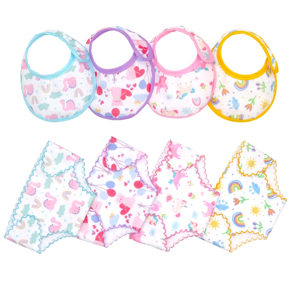 2023 New Drool towel set  For 17 Inch Baby Doll 43cm Doll Clothes, Doll Accessories.