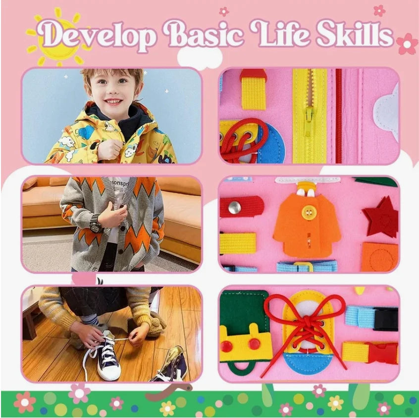 Montessori Busy Board Toys For Toddlers Busy Book For Fine Motor Educational Learning Activities With Life Skills Sensory Toys