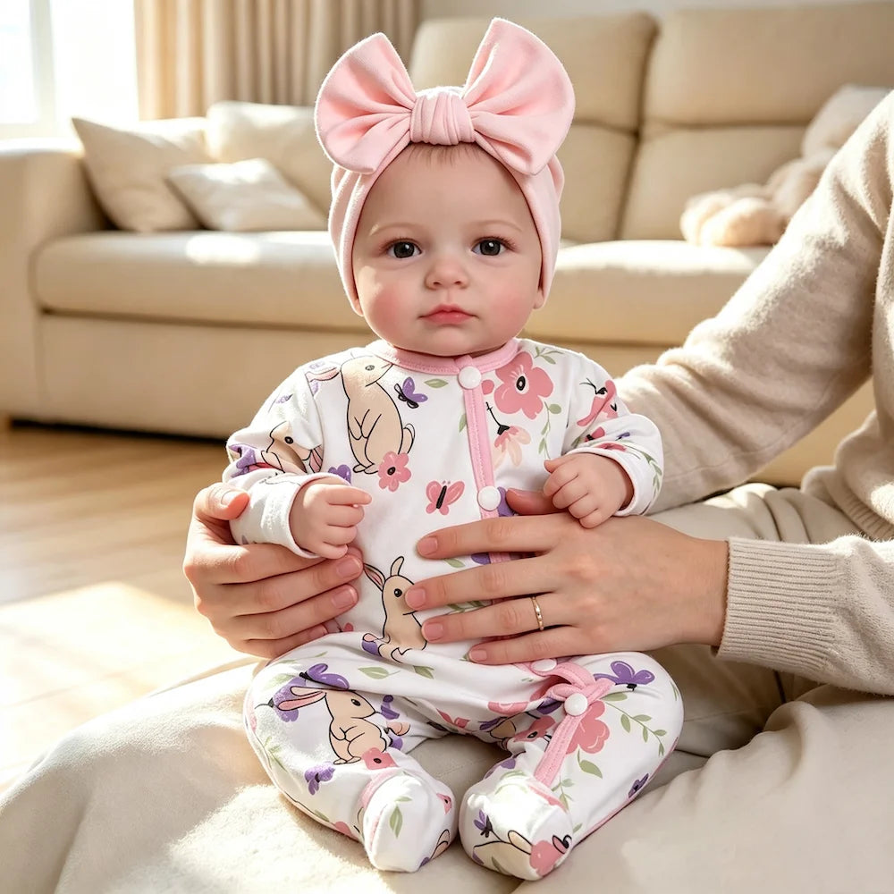 2 Options 20 Inch LouLou Open Blue Eyes Reborn Baby Dolls Realistic Newborn Baby Doll For Pretend Play & Collection Gift