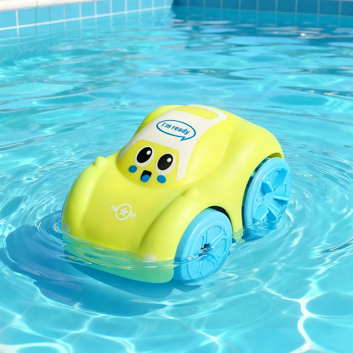 Amphibious Clockwork Car Baby Bath Toy Floating Cartoon Vehicle Water Play Toy for Toddlers Kids Bathroom Swimming Shower Gifts