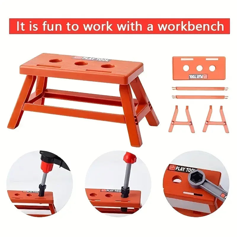 Toddler Tool Playset Hammer Saw and More, Construction Pretend Play Tools for Kids, Best Birthday Gift Ideas for Kids