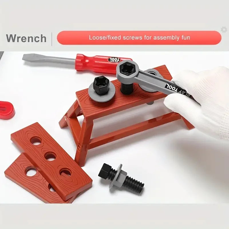 Toddler Tool Playset Hammer Saw and More, Construction Pretend Play Tools for Kids, Best Birthday Gift Ideas for Kids