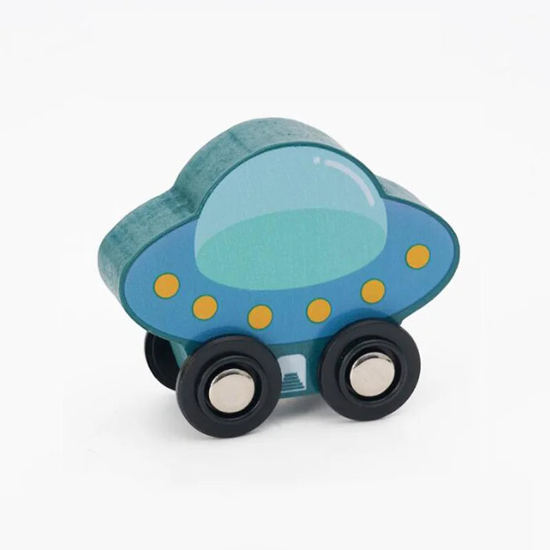 Wooden Car Toys for Toddler Push and Go Vehicle Christmas Birthday Gift for Kids Compatible with All Major Brands Wooden Track