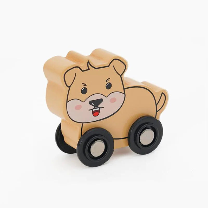 Wooden Car Toys for Toddler Push and Go Vehicle Christmas Birthday Gift for Kids Compatible with All Major Brands Wooden Track