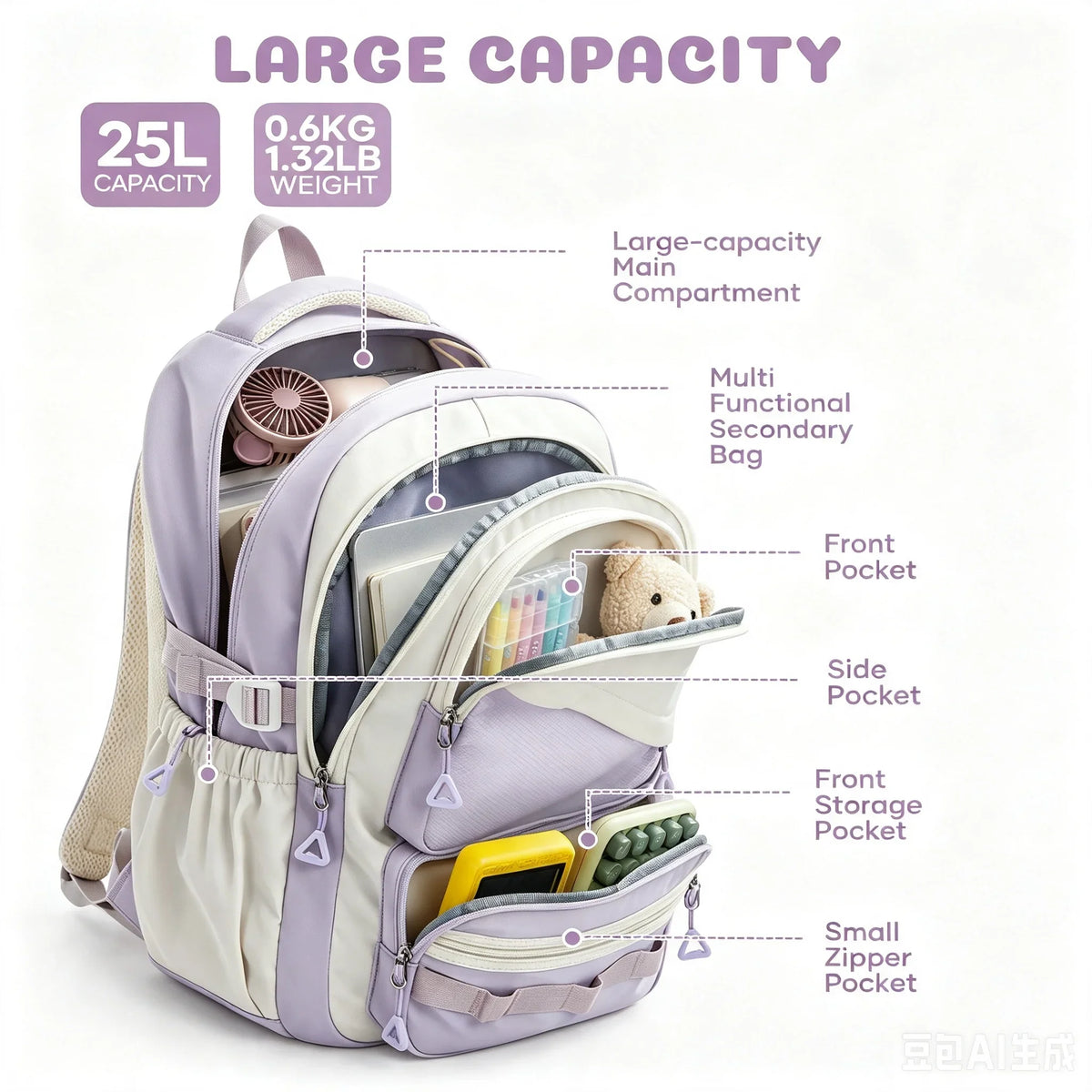 School Bag for Girls, School Backpack Teen Cute Travel Backpacks for Girls, School Girls 5th Grade Elementary School Bookbag