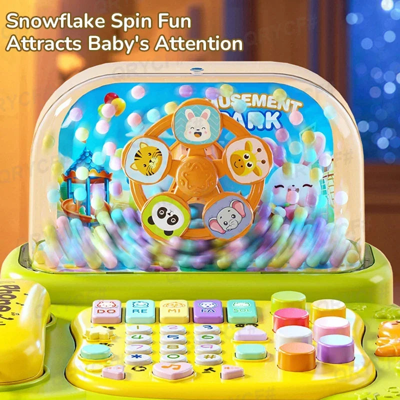 Electric Telephone Toy Cartoon Piano Music Light Activity Multifunctional Kid Musical Learning Toys for Children Christmas Gifts