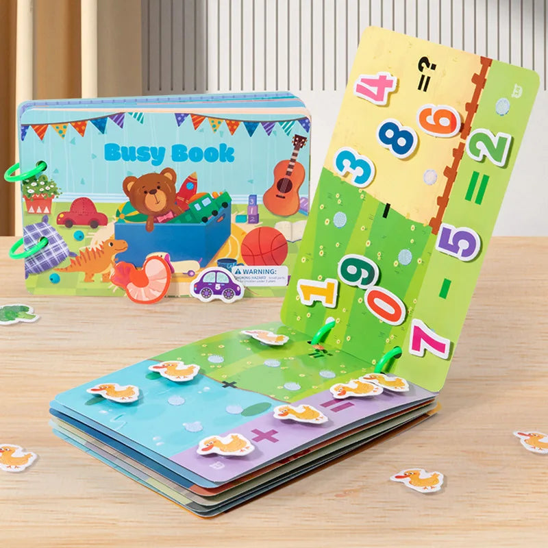 Montessori Quiet Book My First Busy Book DIY Puzzle Animal Fruit Numbers Matching Game Educational Toys For Kids Children