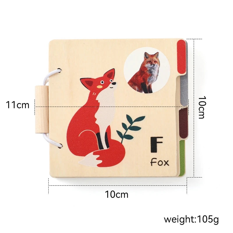 0-36 Month Baby Early Learning Toy Wooden Animals Book Parent-child Interactive Education Toy Montessori Toys Gifts For Newborns