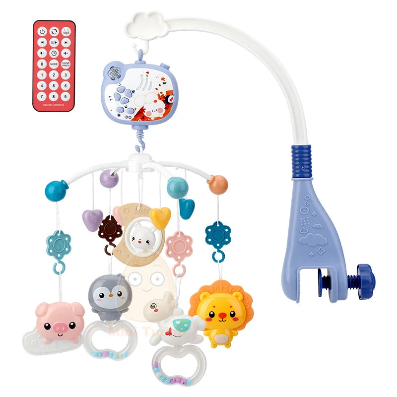Baby Crib Mobile Rattle Toy For 0-12 Months Infant  Rotating Musical Projector Night Light Bed Bell Educational For Newborn Gift