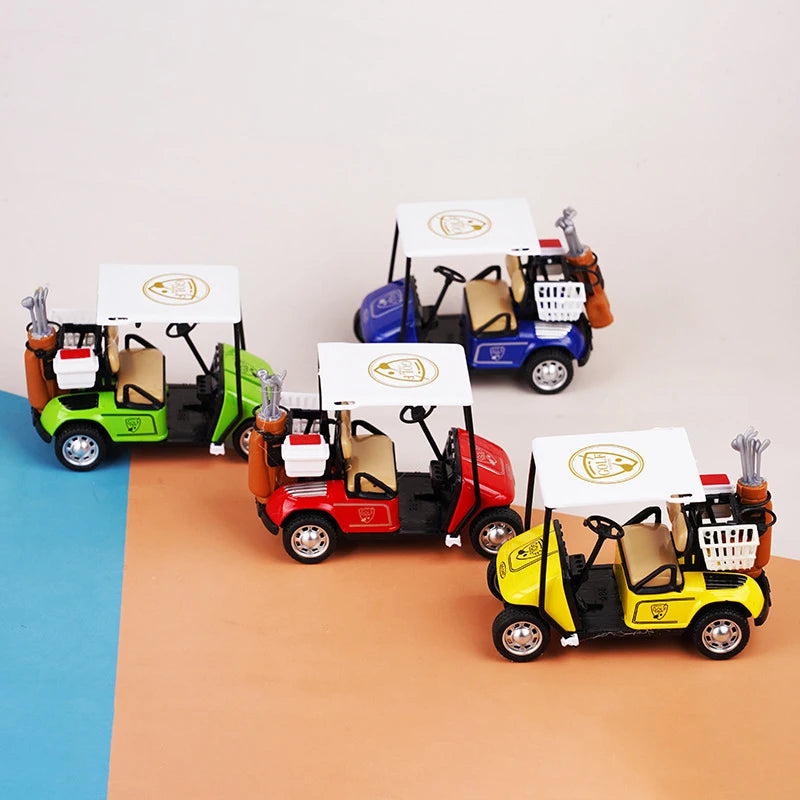 1:12 Kids Car Model Play Toys Dollhouse Miniature Golf Cart Model Alloy Pull-back Car Doll House Accessories