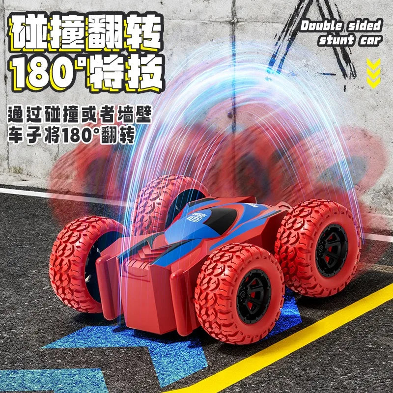New children's four-wheel drive double-sided inertial car stunt tumbling model boy toy car toys, children's birthday gifts