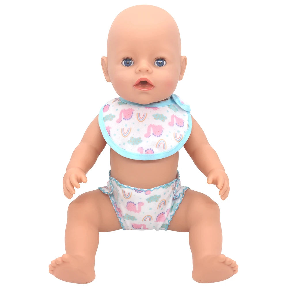 2023 New Drool towel set  For 17 Inch Baby Doll 43cm Doll Clothes, Doll Accessories.