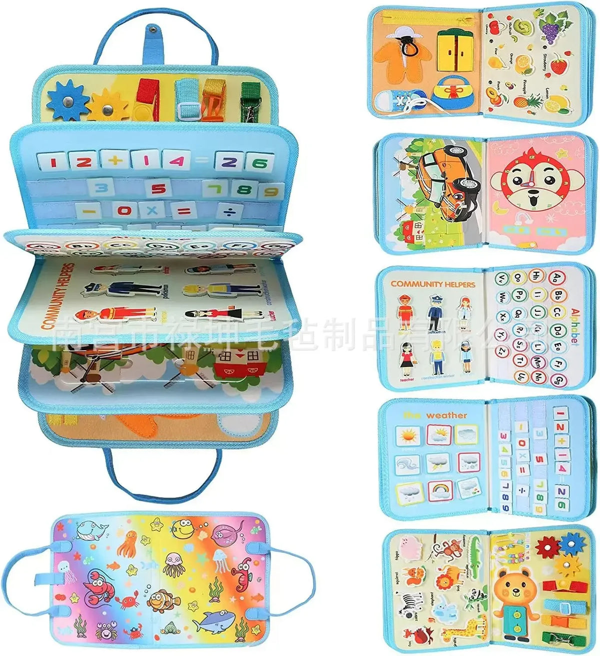New Montessori Kids Travel Toy Felt Activity Quiet Books Busy Board Activity Educational Sensory Learning Book for Kids Gifts