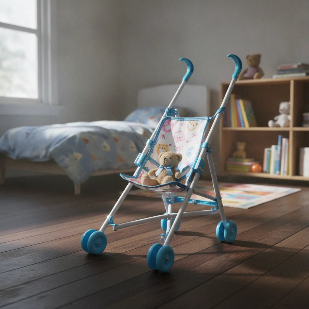 Trendy Interactive Dolls Pram Play Toys Plastic Doll Handcart Stable Baby Stroller for Boys Girls Babies Baby Doll Stroller Toy