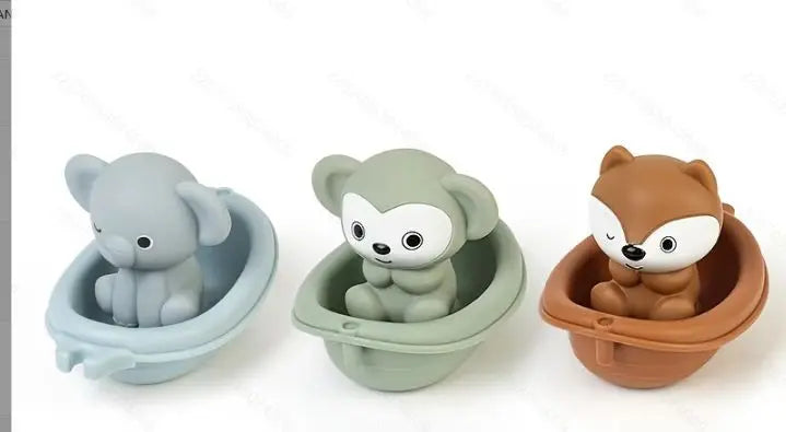 Silicone Baby Bath Toys Set - Sensory Water Play for Bathtub, Pool & Shower, Encourages Toddler Pretend Play and Early Developme